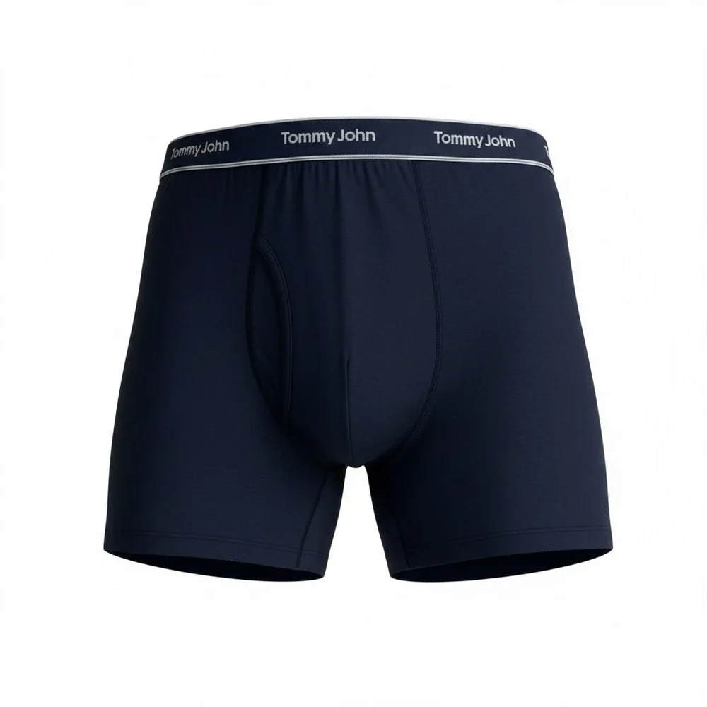 Tommy John Mens XL Navy Blue Second Skin Cotton Stretch Boxer Briefs 2302